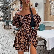 Dámske šaty s leopardím vzorom 21619