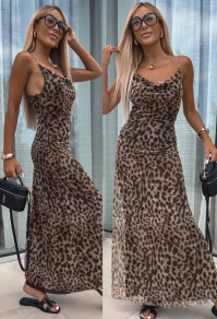 Dámske šaty s leopardím vzorom H4650