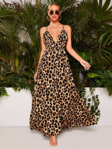 Dámske šaty s leopardím vzorom T7836