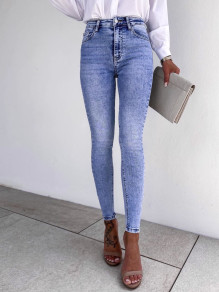 Dámske džínsy s vysokým pásom K6081