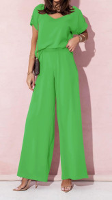 Дамски комплект блуза и панталон A1025 светло зелен